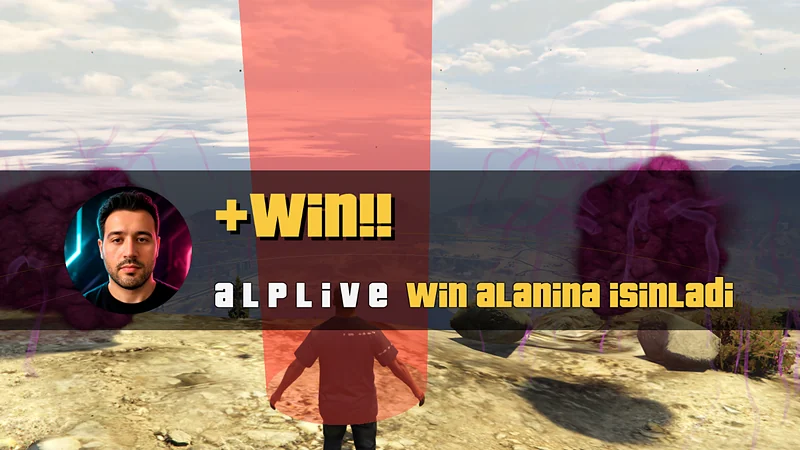 GTA V oyun içi: Ekran bandında profil resmi, +WIN ve win alanına ışınladı yazısı.